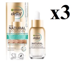 3 Botes de GARNIER DELIAL Gotas Faciales Autobronceadoras con Ácido Hialurónico Y Agua De Coco Bronceado A Medida Sin Marcas 30 ml por 22.85€