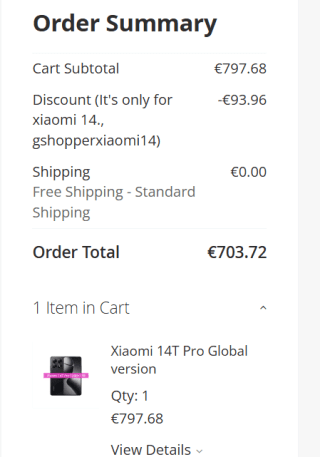 Xiaomi 14T Pro 12GB/1TB Zwart voor €703,72 dmv code bij Gshopper