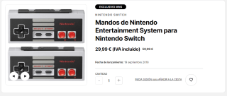 2 Mandos de Nintendo Entertainment System para Nintendo Switch por 29,99€