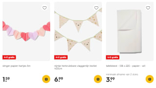 4+2 gratis op feestartikelen bij HEMA