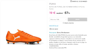Botas fútbol Puma RAPIDO III FG/AG por 19€