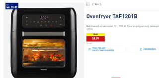 Tomado TAF1201B - Airfryer oven voor €59,99 bij de Aldi
