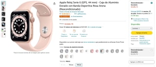 Apple Watch Series 6 GPS 44mm Reacondicionado por $3,047 en Amazon