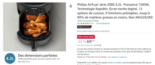 Philips NA221/00 2000 Series Airfryer, 4.2 l voor €69,99 bij Amazon