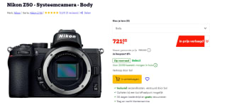 Nikon Z 50 Body Zwart voor €721,65 bij Bol