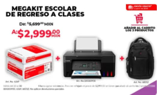 Combo Impresora + Mochila + Caja de Hojas por $2,999 en Office Depot
