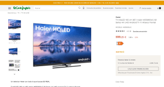 TV HQLED 165 cm (65") marca Haier modelo H65S800UG S8 Series 4K por 599,25€