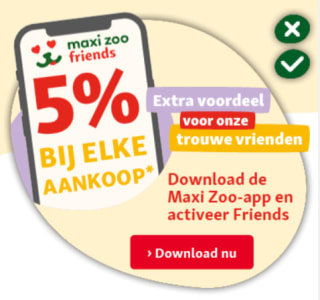 5% korting op alles via de Maxi Zoo app