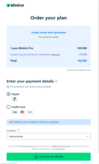 80% korting op Blinkist Premium [BlackFriday] (vanaf €1,33 per maand)