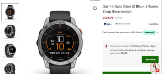 Garmin Epix (Gen 2) Black Silicone Strap Smartwatch for £324.99