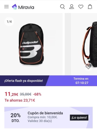 Bullpadel Mochila fun S por 9,04€.