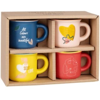 Juego de 4 tazas de porcelana multicolores a 5,95€