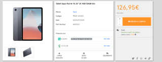 Tablet OPPO Pad Air 10.36" 2K de 4GB/128GB por 126,95€