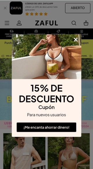 -15% por suscribirnos a la Newsletter de Zaful.
