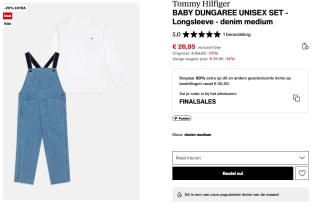 Tommy Hilfiger Shirt broek DENIM DUNGAREE T-shirt en tuinbroek voor €26,95 bij Zalando