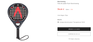 Pala de pádel Boomerang Rush por 34.95€