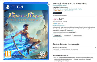 Prince of Persia The Lost Crown PS4 por 24,99€