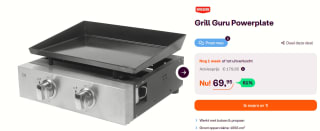 Grill Guru Powerplate 2 gasbarbecue voor €69,95 bij iBOOD