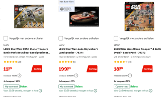 Tot 20% korting op LEGO Star Wars bij Bol.