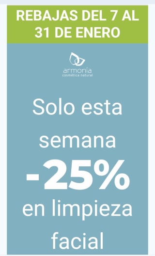 Hasta -40% y -25% Rebajas en Armonía.