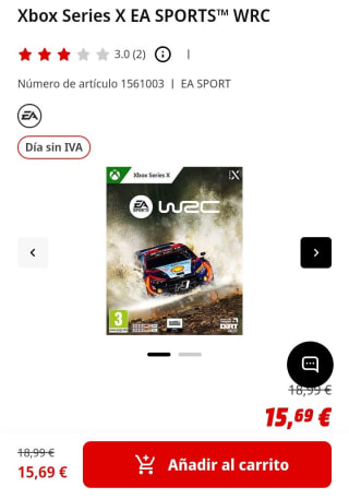 EA SPORTS WCR Xbox por 15,60€.