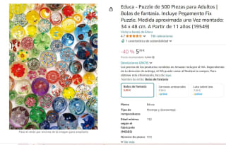 Puzzle de 500 Piezas marca Educa Bolas de fantasía por 5,99€