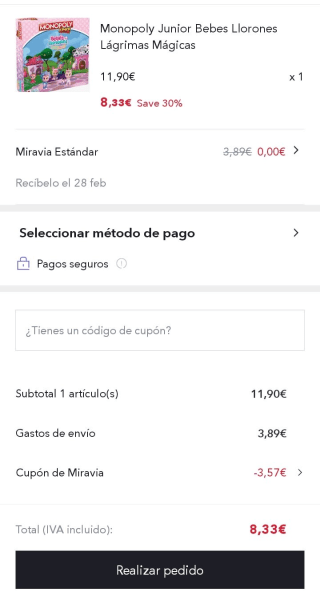 Monopoly Junior Bebes Llorones Lágrimas Mágicas por 8,33€.