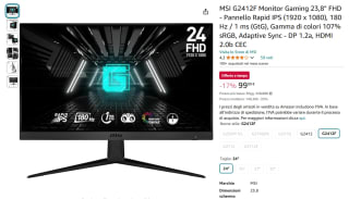 MSI G2412F 23,8" gamingmonitor voor €99,99 bij Amazon Italië