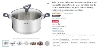 Tefal Cacerola Daily Cook 20 cm de acero inoxidable por 24,99€