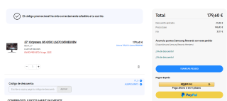 Monitor Gaming Samsung Odyssey G5 G51C LS27CG510EUXEN 27 pulgadas por 179,60€ y de 32 pulgadas por 188,63€