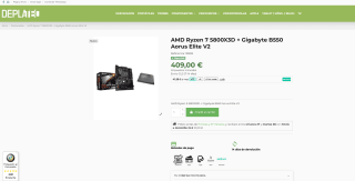 AMD Ryzen 7 5800X3D + Gigabyte B550 Aorus Elite V2 por solo 409€