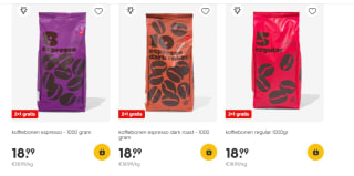 2+1 gratis op Hema koffiebonen