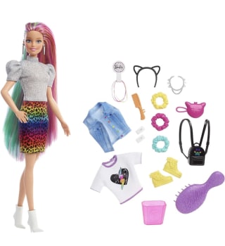 Muñeca Barbie Leopard Rainbow Hair por 12€