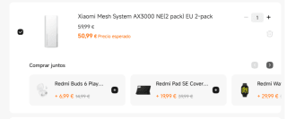 Xiaomi Mesh System AX3000 NE(2 pack) por 49,99€