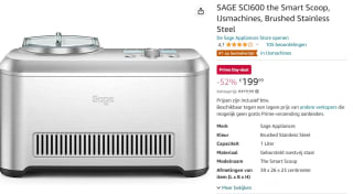 Sage the Smart Scoop ijsmachine voor €199,99 bij Amazon