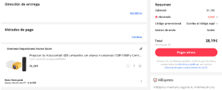 Proyector de vídeo portátil LED compatible con altavoz incorporado 720P/1080P por 28,19€