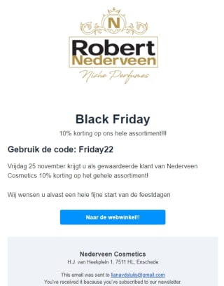 Black Friday 10% korting op het hele assortiment!!!