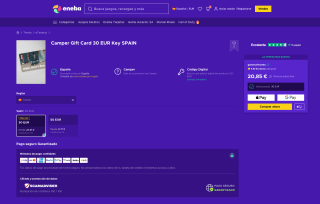 Tarjeta regalo 30€ por solo 20,85€ para tienda de calzado Camper