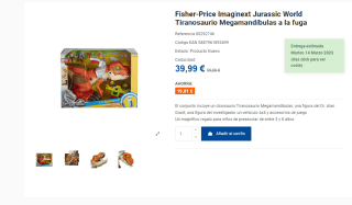 Tiranosaurio Mega mandíbulas de Fisher Price a la fuga por 39,99€