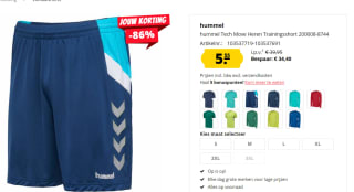 Diverse Hummel shirts en shorts voor €5,55 bij Sportkorting