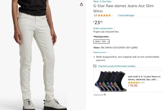 G-Star Raw dames Jeans Ace Slim Wmn wit voor €23,95 bij Amazon