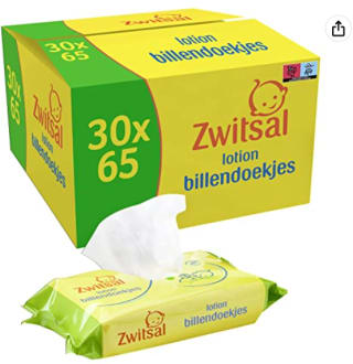 30 pakken Zwitsal billendoekjes voor €30,99 bij Amazon.nl