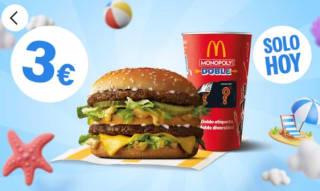 McDonalds Burger a elegir + Refresco mediano por 3€