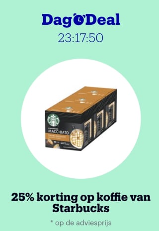 Alleen vandaag: 25% korting op koffie van Starbucks bij Bol.com