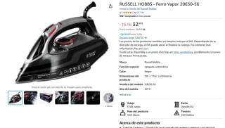 Plancha de Ropa Power Steam Ultra - 3100W marca Russell Hobbs por 32,90€