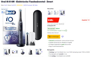 Oral-B iO 8N Elektrische Tandenborstel Zwart voor €146 bij Bol.com
