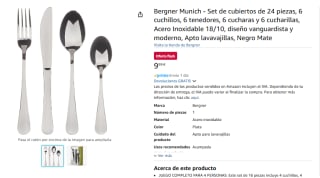 Bergner Munich Set de cubiertos de 24 piezas, 6 cuchillos, 6 tenedores, 6 cucharas y 6 cucharillas por 9,99€