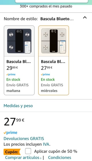 Vitafit Bascula de Baño Digital Grasa Corporal por 13,99€.