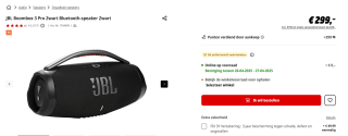 JBL Boombox 3 Pro Zwart Bluetooth-speaker Zwart voor €299 bij de Mediamarkt