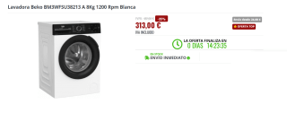 Lavadora Beko BM3WFSU38213 A 8Kg 1200 Rpm por 313€